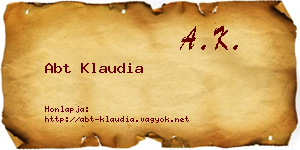 Abt Klaudia névjegykártya