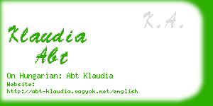 klaudia abt business card
